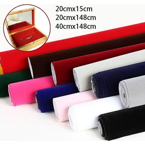 DIY Adhesive Flannel Self-adhesive Fabric Flocked Fabric Counter Drawer Jewelry Thickening Multi-color with Glue Flannel