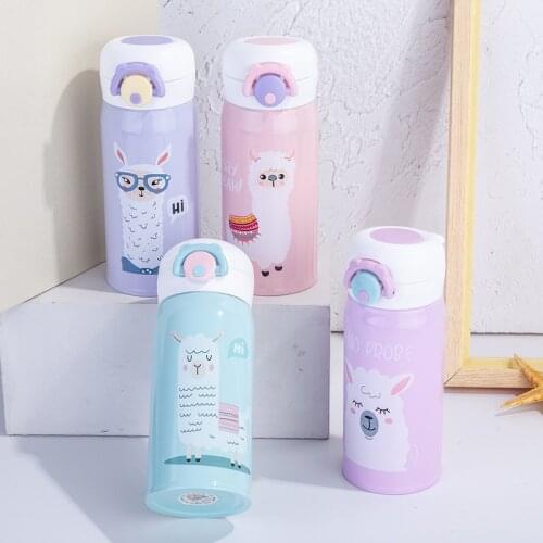 350/500ml New Animal Unicorn Alpaca Stainless Steel Thermos Bottle Cute Cartoon Coffee Tea Mug Vacuum Flask Drinking Water Cup