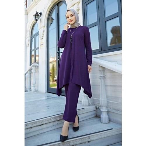 ‎Triple Combination Team‎ Muslim Women Sets Abaya Kaftan Caftan Muslim team with necklace Turkey Dubai Hijab Sets İslamic