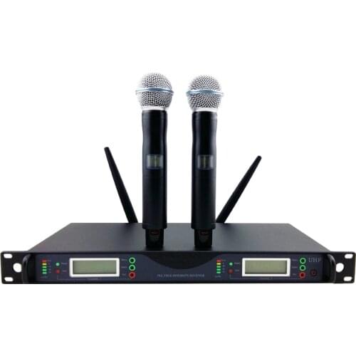Top Quality for Stage !! UR24D PLL True Diversity UHF Wireless System With Dual Handheld Wireless Microphone