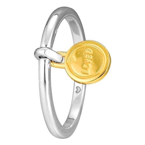 Medallion Golden Shine Ring Jewelry Female Sterling Silver Jewelry Loved You Dangle 925 Silver Rings for Women Fashion Jewelry