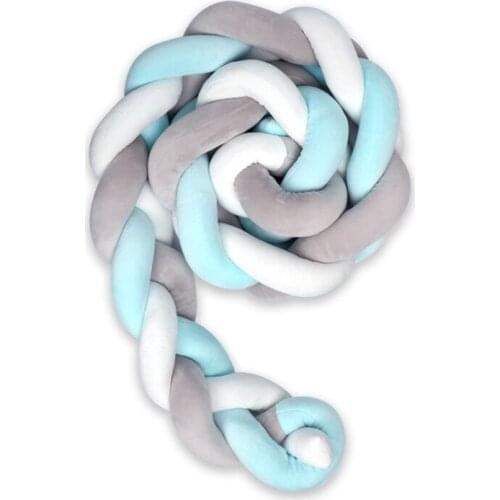 1M/1.5M/2M/3M/4M Braid Knot Pillow Cushion Crib Protecter Baby Bed Cot Bumper