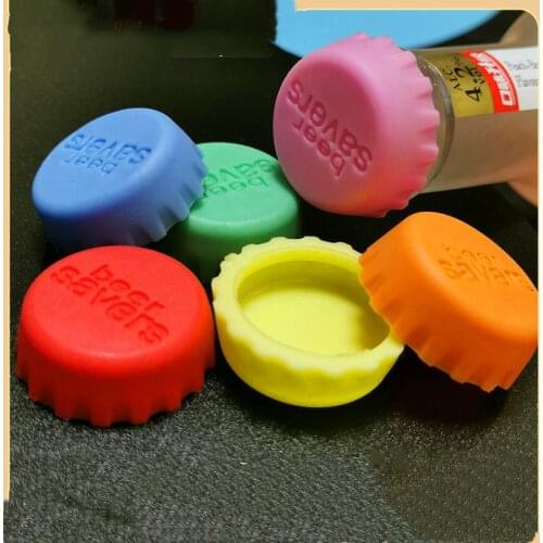 6Pcs Color Silicone Beer Savers Beer Bottle Cap Wine Bottle Stopper Fresh-keeping Sealed Dust-proof Cover For Bar & Kitchen Tool