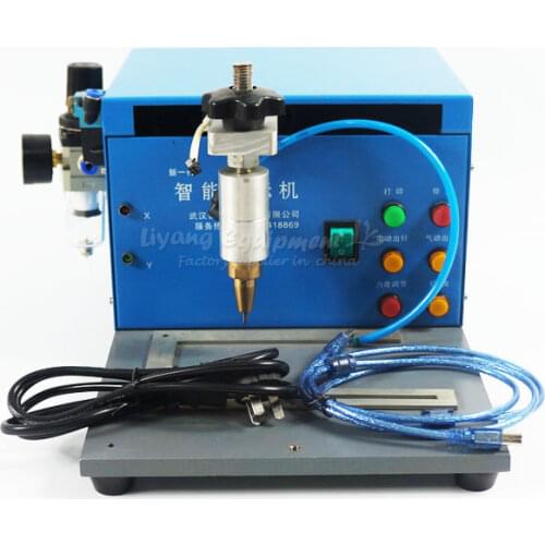 Automatic portable smart fiber laser metal nameplate marking machine 170x110mm pneumatic electric 2 in 1