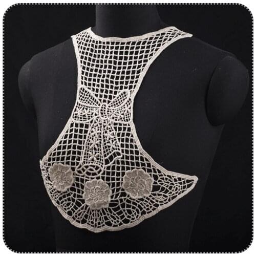 Flower collar water-soluble White lace embroidery DIY wedding dress, skirt, headgear, garment accessories MC06