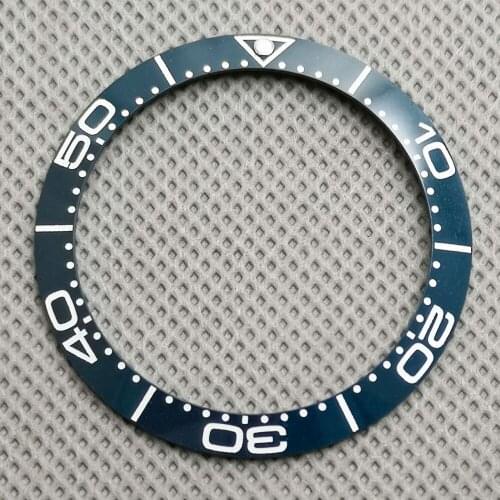 Watch parts 38mm Full blue Bezel with white mark Insert for 40mm Automatic Watches P300-(50)
