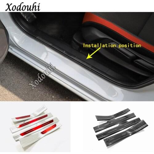 For Honda Fit Jazz 2020 2021 Car Styling Stainless Steel Pedal Door Sill Scuff Plate Cover Inner Built Threshold Parts Hoods