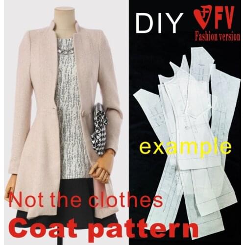 Womens fit coat coat garment structure pattern 1:1 sewing drawing BFY-138