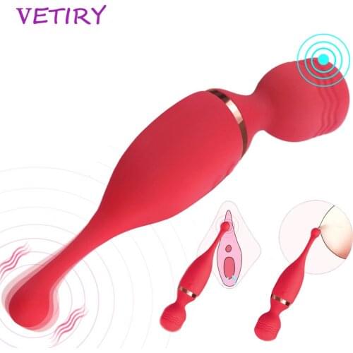 Dildo Vibrator AV Magic Wand Vibrator Nipple Clitoris Stimulator G Spot Anal Massager Female Masturbator Sex Toy for Adult 18