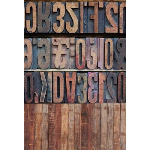 Wood Letters Dark Wood Floor Photography Backdrops Background Custom Studio Photo Props 5*6.5ft Digital Printed Studio