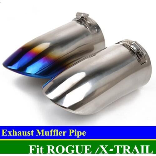 ROGUE Exhaust Tip Mufflers Stainless Steel Rear Tail Muffler Pipe For Nissan X-TRAIL Rogue 2014-2018