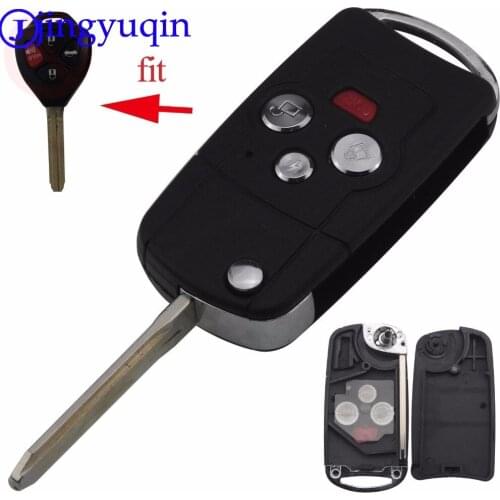 Jingyuqin 4 Button Folding Flip Remote Key Shell Case Car Key Housing For Toyota Camry RAV4 Avalon Matrix Venza Yaris Corolla