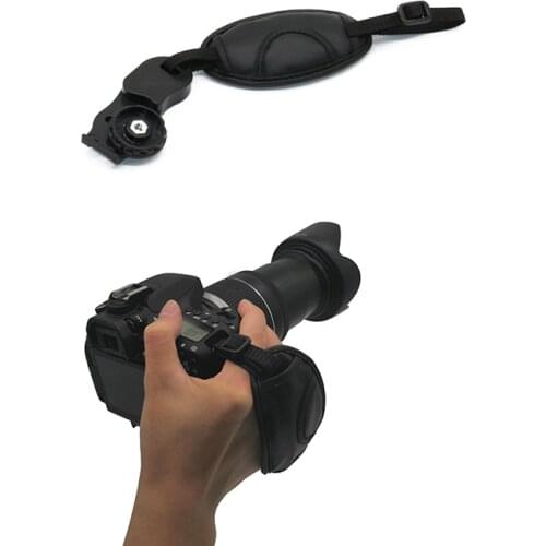 Leather Black Hand Grip Camera Strap for Canon Nikon Sony Camera Strap Wrist Quick Release Accessories