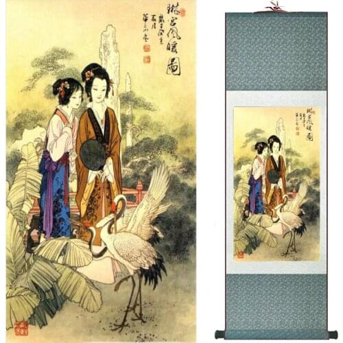 Pretty girl painting Chinese Art Painting Home Office Decoration Chinese painting art figure painting 2019072714