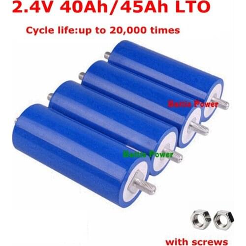 50pcs 20000 Cycles 66160 LTO 2.4V 2.3V 40ah 45Ah lithium titanium oxide battery for 12V 24V 48V motorcycle Cleaning machine