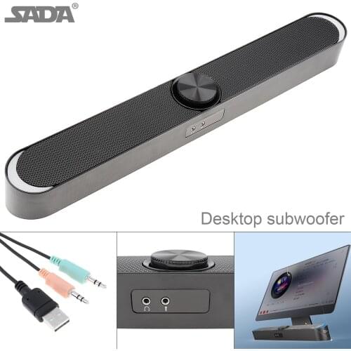 SADA Multi-media Soundbar Speaker Mobile Phone Computer Mini Strip Speaker Stereo Surround Sound Bluetooth-compatible for Home