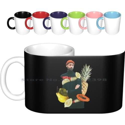 Man With Fruits Collage Ceramic Mugs Coffee Cups Milk Tea Mug Fruits Collage Collage Art Cool Design Birthday Extraordinary