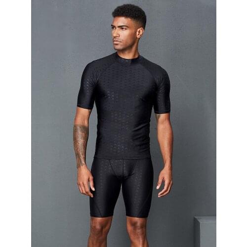 RTAAN mens swimsuit suit swimming equipment hot spring quick drying anti top short sleeved swimming pant Professional swimwear