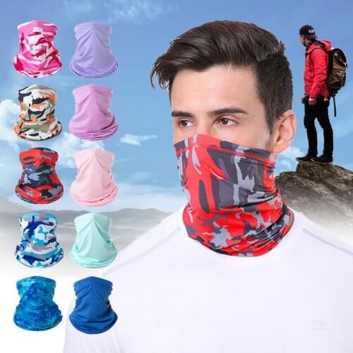 Outdoor Mens Hiking Scarf Sports Headband Women Runing Yoga Sweatband Summer Ice Silk Bandana Neck Cover Camouflage Scarves