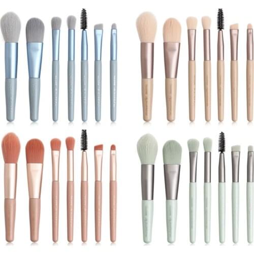 New 2020 7Pcs/set Makeup Brushes Set Foundation Powder Eye Shadow Eyeliner Eyelash Eyebrow Blush Facial Makeup Cosmetic Tools