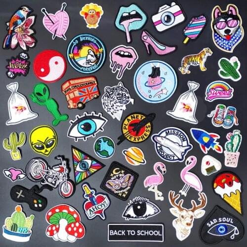 Flamingo Motorcycle Cloth Mend Decorate Iron On Patch Clothes Apparel Sewing Decoration Applique