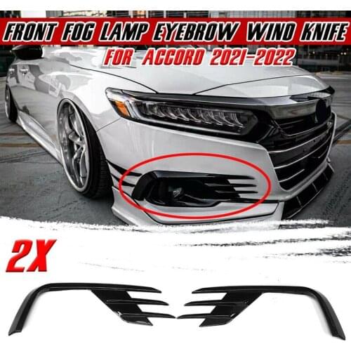 NEW-Car Front Fog Lamp Eyebrow Eye Lid Sticker Headlight Eyebrow Wind Knife Cover Trim for Honda Accord 2021-2022
