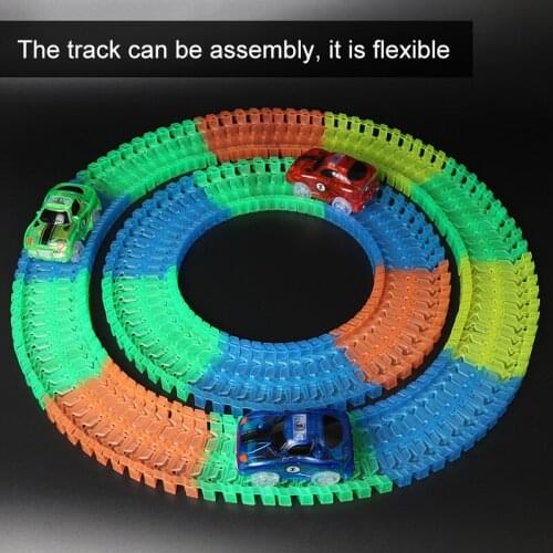 New Flexible magical track bridge car Glowing Race Tracks Set Creative gifts Educational toys for children boys Birthday Gifts