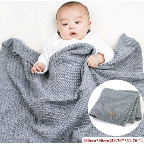 2019 Newborn Baby Blanket & Swaddling Newborn Thermal Soft Fleece Solid Color Knit Windproof Multifunctional Blanket 14 Color