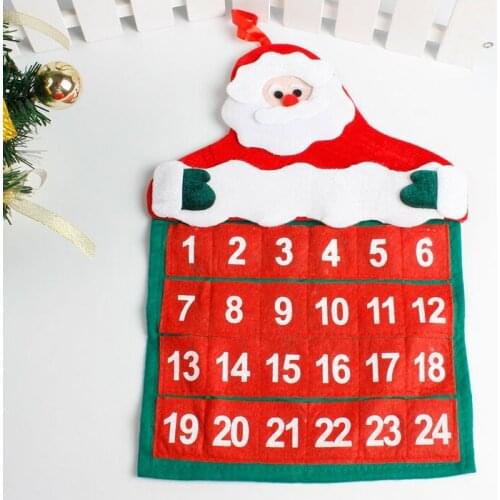 Christmas Decorations Velvet Hot Flowers Santa Claus Calendar Christmas Calendar Xmas Decorations