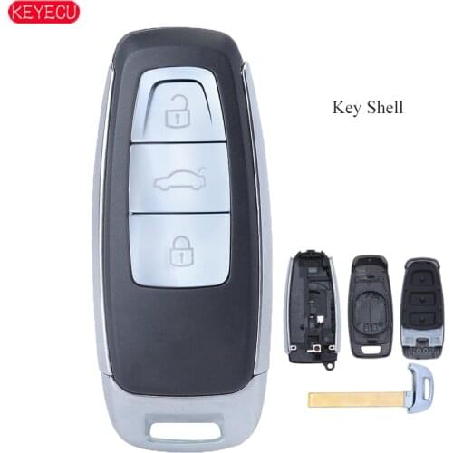 KEYECU Smart Remote Car Key Shell 3 Buttons for Audi A6 C8 A7 A8 Q8 2017 2018 2019 2020