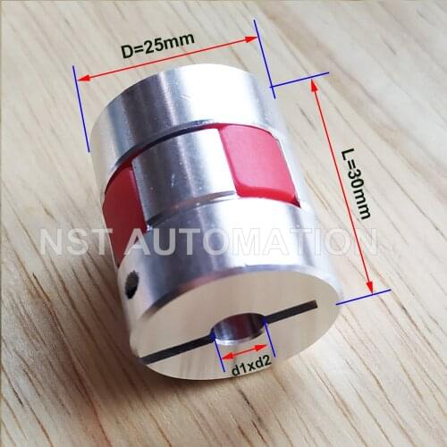 Coupler Aluminium Plum Flexible Shaft Coupling D25 L30 Motor Connector Flexible Coupler 4/5/6/6.35/7/8/9/9.525/10/12/12.7mm