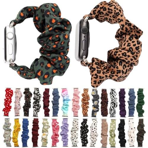 Fabric Elastic Strap for Apple Watch iwatch 6 5 4 3 2 1 SE 38mm 42mm 40mm 44mm Women Girls Scrunchie Replacement Band Bracelet