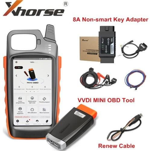 Xhorse VVDI Key Tool MAX with Renew Cable plus VVDI MINI OBD Tool plus For Toyota 8A Non-smart Key Adapter