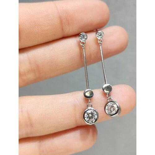 Inbeaut 925 Silver 0.5 ct Excellent Cut Pass Diamond Test D Color Moissanite Bubble Drop Earrings for Women Classic Jewelry Gift