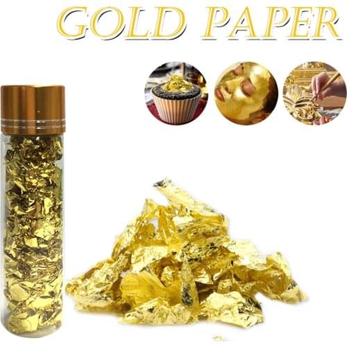2G 3G 10 Pcs Gold Foil Food Grade Art Craft Paper Leaf Leaves Sheets Bulk Foil Paper Leaves For Gilding Diy Cake Art Decor