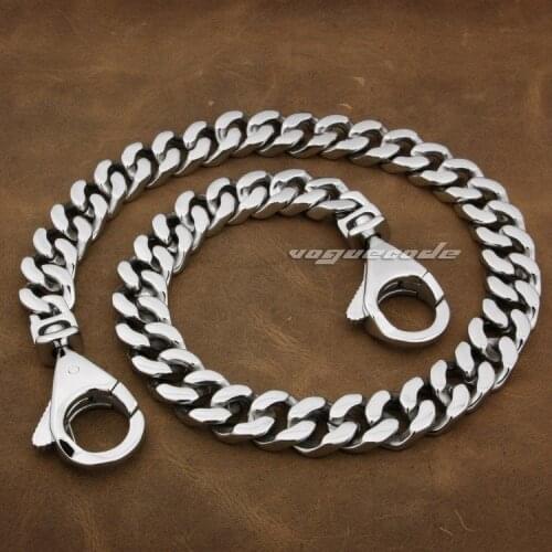 14" ~ 36" Huge Heavy 316L Stainless Steel Mens Biker Rocker Wallet Chain 5D006WC_#24"