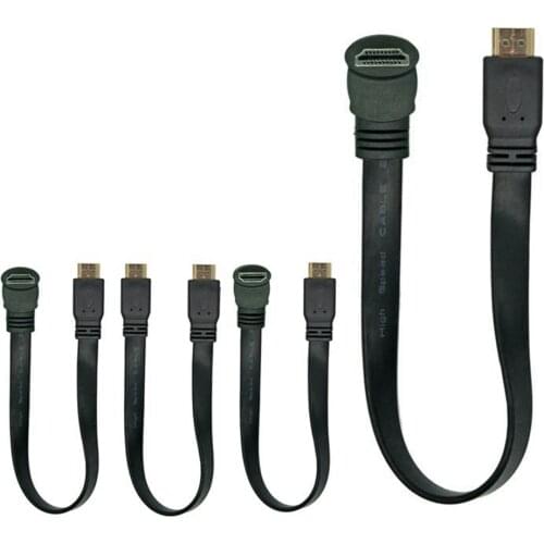 1FT Flat Slim High Speed 1.4V HDMI Extension Cable 30cm A Type Male to A Male Cord AM/AM Up & Down Angled