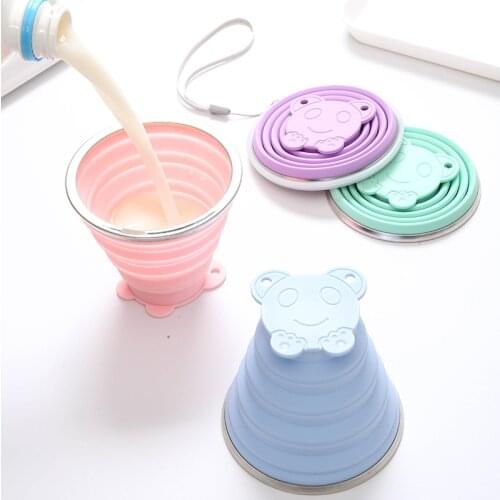 250ml Silicone Folding Water Cup Outdoor Folding Brushing Cup Travel Portable Silicone Camping Hiking Water Cup Drinkware