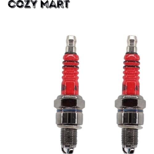 2x Motorcycle Spark Plug For A7TC 50cc 70cc 90cc 110cc 125cc ATV Dirtbike 50 125 150cc Moped Scooter A7TJC Three-Electrode