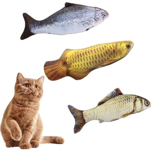 3D Fish Plush Cat Pet Toy Interactive Toys Gifts Fish Catnip Toy Stuffed Pillow Doll Simulation Fish Playing Toy Pet Cat Playing