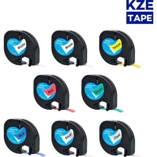 50pcs Dymo Letratag tape 12267 91200 12mm*4m Plastic Label Tape ribbon tape Compatible Dymo Label printer LT-100H LT-100T