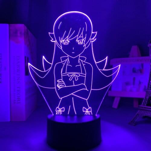 Anime Bakemonogatari Shinobu Oshino Led Night Light for Bedroom Decor Light Brithday Gift Bakemonogatari Room Desk 3d Lamp