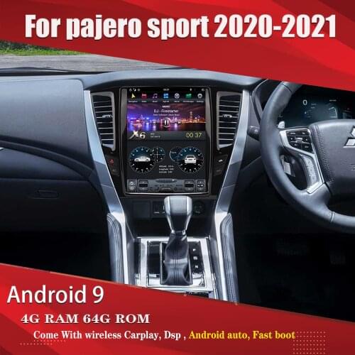 Aucar Tesla Style radio PX6 Android 9 for pajero sport 2020-2021 Gps navigation Multimidia car radio 1 din stereo player 4G