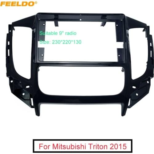 FEELDO Car 9" 2Din Fascia Panel Frame Dash Kit For Mitsubishi Triton(2015+) GPS Navigation Installation #AM6264