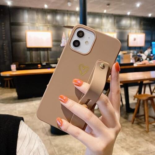 Wristband Bracket Phone Case for IPhone 11 12 Pro Max Soft Silicone Cover for IPhone 12 Mini X XS Max XR 7 8 Plus SE Coque Funda