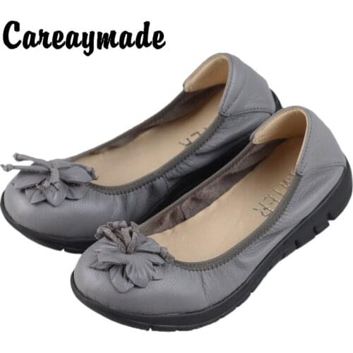 Careaymade-Womens super soft and super light shoes with head Cow leather and retro soft Genuine leather pure handmade shoes