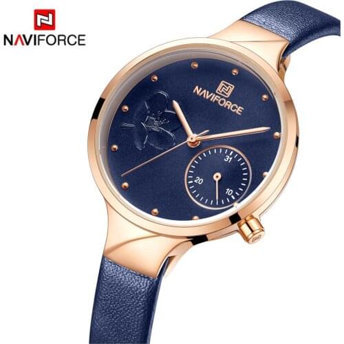 Womens Watch NAVIFORCE Top Brand Luxury Fashion Female Quartz Wrist Watch Ladies Leather Waterproof Clock Girl Relogio Feminino