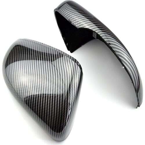 For Volkswagen GOLF 6 VI MK6 GTI R Line R20 Touran Carbon Fiber Pattern Mirror Case Black Side Wing Rearview Mirror Cover