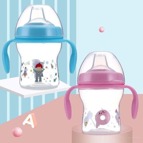 Kids Drinking Cartoon Water Bottles Straw Children Bottle Children Kettle Portable Sports Bottle Water Bottle Sippy Suction Cup