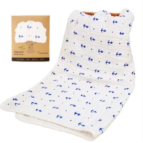 Baby Swaddles 90*90cm Seersckuer Muslin 6 layers 100% Cotton Newborn Baby Soft Blankets Bath Towel Hold Wraps With Display Box